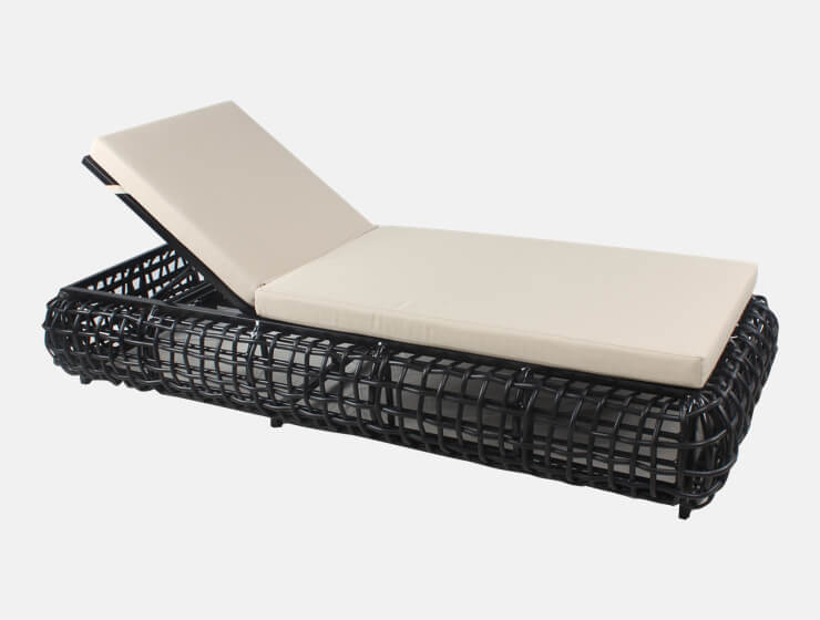 Letto singolo da esterno casual nero intrecciato